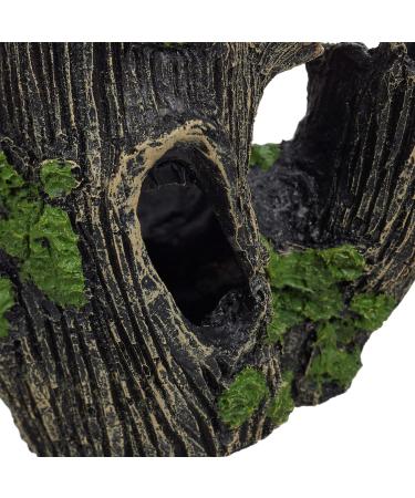 Relaxdays Aquarium Decoration - Tree Trunk Cave Hiding Place | Natural Look 16.5x15.5x11 cm | Black-Green Aquarium Accessory - Buy Online on GoSupps.com