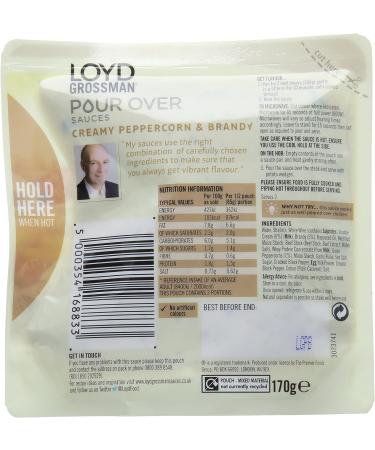 Loyd Grossman Peppercorn Sauce 170g - Rich and Flavorful Sauce for Steak and More - Buy Online on GoSupps.com