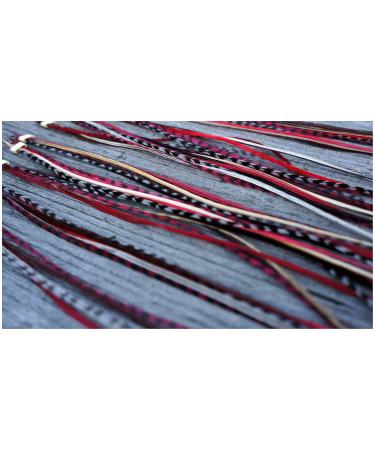 Grizzly Extensions: 5 Single Natural & Red Feather Extensions - Shop Internationally! - Buy Online on GoSupps.com