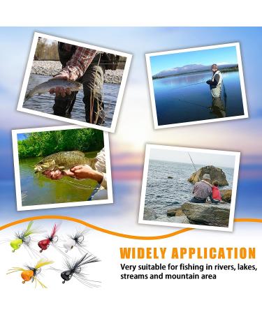 12pcs Colorful Fly Fishing Poppers for Bass, Trout, Salmon - Freshwater Topwater Lures with Hooks - White Assortment - Buy Online on GoSupps.com