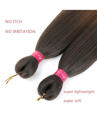 28'' Fayeta Ombre Pre Stretched Braiding Hair - 8 Pack Silky Color Blend Extensions - Kanekalon Synthetic Crochet Braids - Yaki Texture - 1b/30/27 - Buy Online on GoSupps.com