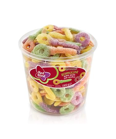 Red Band fruit gum Schnuller Super Sauer - Large pack: 1.2 kg can - The unique combination of sour and sweet - Dutch quality