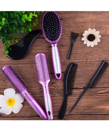 SIQUK 7-Piece Hair Brush & Comb Set - Round, Paddle & Detangle Brushes for All Hair Types | Wet & Dry Styling - Buy Online on GoSupps.com