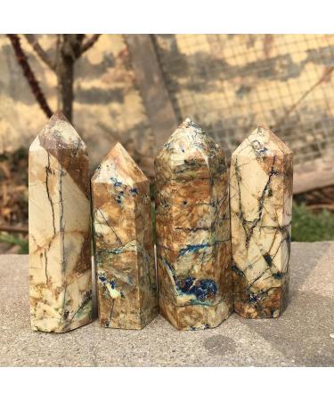 Natural Crystal Rough Natural Raw Azurite Quartz Point Decorative Geological Tower Gemstones and Crystals Minerals Decoration 1pcs - Buy Online on GoSupps.com