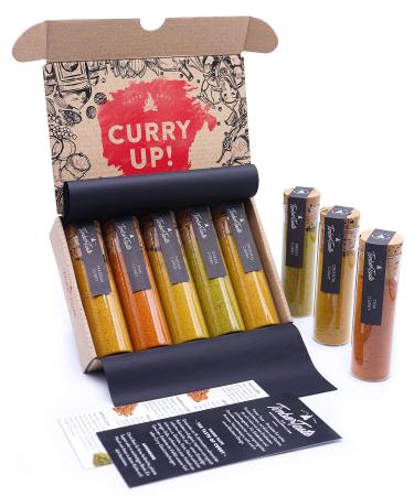 Indian spices gift set |5x curry spice mix including taste guide (PDF) |Gift set for the kitchen with oriental spices Easter gifts adults men & women curry gift set