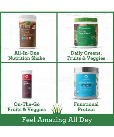Amazing Grass Greens Blend Superfood Powder with Spirulina, Chlorella, Beet Root, Digestive Enzymes & Probiotics - Detox & Digest - 15 Servings - Buy Online on GoSupps.com
