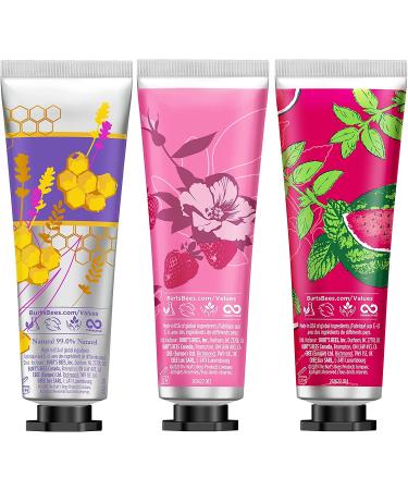 Burt's Bees Hand Cream Trio Gift Set - Lavender Honey, Watermelon Mint, Wild Rose Berry Shea Butters | Body Care Stocking Stuffers - Buy Online on GoSupps.com