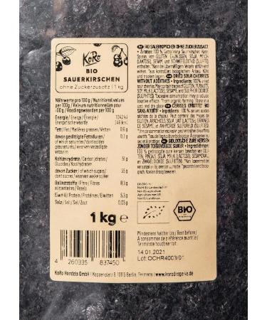 KoRo - Morello cherries without added sugar organic 1 kg - Buy Online on GoSupps.com