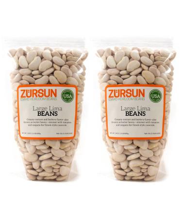 Zursun Heirloom Dry Large Lima Beans 24 oz each (2-Pack)