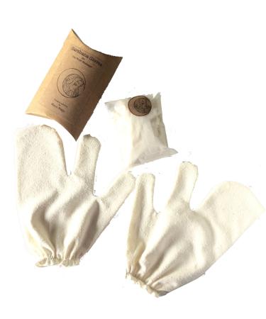 Garshana Gloves  raw Silk Massage Gloves  ayurvedic Massage