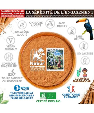 Nab r - 200 gr Poudre Cannelle de Ceylan 100% BIO Sans Additifs Cannelle moulue de Ceylan Madagascar - Buy Online on GoSupps.com