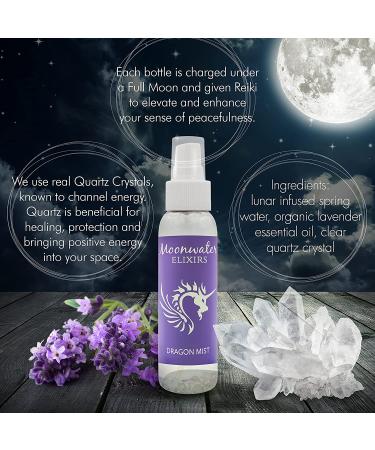 Lavender Smudge Spray - Aura Cleansing & Negative Energy Clearing. Protection, Relaxation & Grounding with Moonwater Elixirs, Crystals & Reiki. 4oz - Buy Online on GoSupps.com