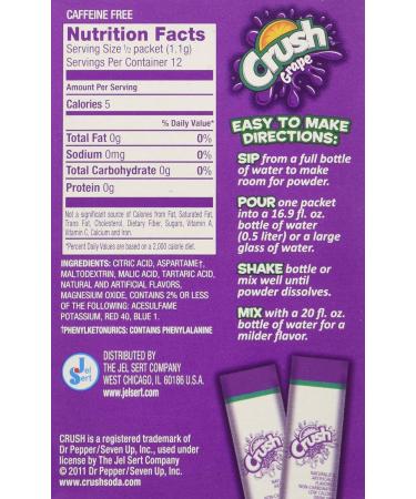 Lot of 9 Boxes/54 Packets Grape CRUSH Sugar Free Singles to go! - Buy Online on GoSupps.com