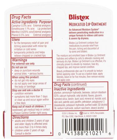 Blistex Medicated Lip Ointment 0.21 oz - Soothing Relief for Dry Chapped Lips | Buy Now - Buy Online on GoSupps.com