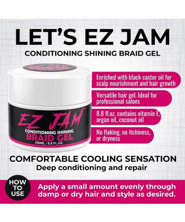 BEAUZO EZ JAM 8.8Fl Oz - Ultimate Braiding Gel for Extreme Hold & Shining Finish - Buy Online on GoSupps.com