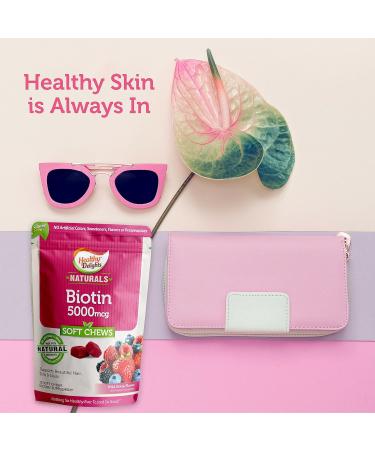 Healthy Delights Naturals Biotin Soft Chews - 30 Count, Wild Berry Flavor | Supports Hair, Skin & Nails - Buy Online on GoSupps.com