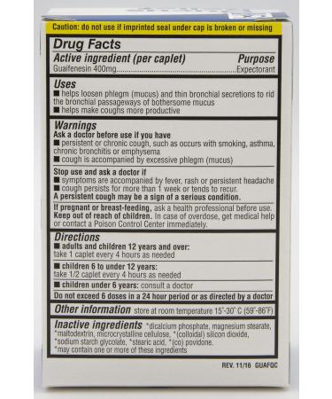 QC Mucus Relief 400mg Caplets - 50ct | Fast-Acting Congestion Relief - Buy Online on GoSupps.com