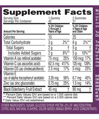Zarbeeâ€™s Naturals Kids Elderberry Gummies - Immune Support, Natural Berry Flavor, 42 Count - Buy Online on GoSupps.com
