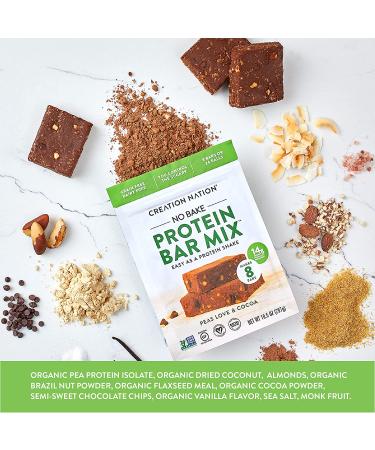 Keto Vegan Protein Bar Mix - No-Bake, 14g Protein/Bar. Gluten-Free & Grain-Free. Peas Love & Cocoa Flavor. Makes 8 Bars or 24 Protein Balls - Vegan Snack Option - Buy Online on GoSupps.com