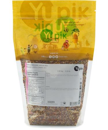 Yupik Organic Super 6 Seeds Mix 1 kg 6 Count GMO-Free Kosher Vegan Rich in Fiber Nutritious Raw Snack & Topping with Brown & Golden Flax Seeds Sunflower Sesame Chia & Pumpkin Seeds 1 count (Pack of 6) - Buy Online on GoSupps.com
