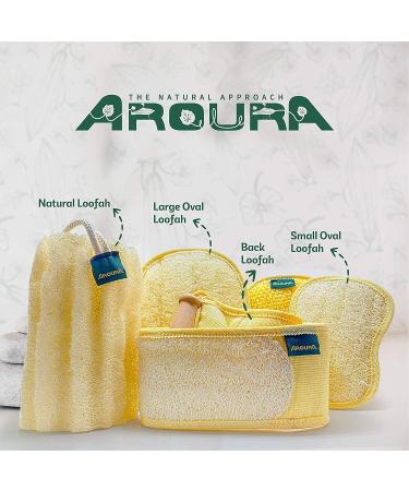 Aroura Egyptian Natural Loofah Pads - Pack of 3 Flexible Fiber Sponges for Glowing Skin - Buy Online on GoSupps.com