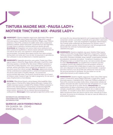 ERBOTECH Mother Pause Lady+ Tincture Mix Alcohol-Free Dilutable Drops Menopause Disorders Vegan Non-GMO Made in Italy 100 ml - Buy Online on GoSupps.com