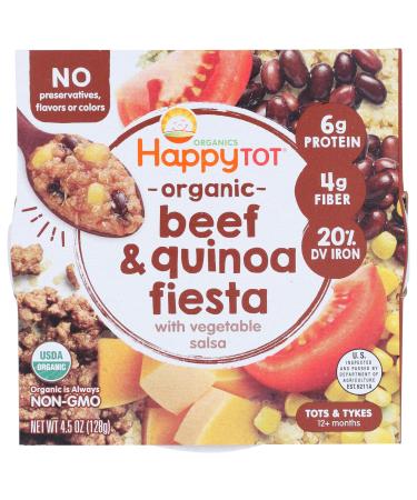 HAPPY TOT Organic Beef & Quinoa Fiesta Meal Bowl, 4.5 OZ