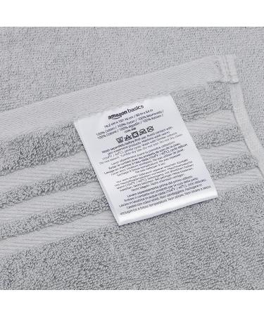 Amazon Basics 6-Piece Cotton Bath Towel Set with 30% Recycled Content - Blue Grey - Buy Online on GoSupps.com