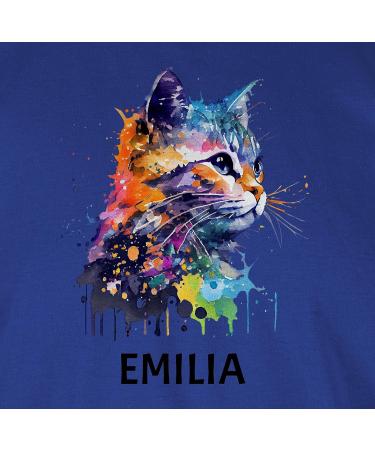 Personalized Men's T-Shirt - Custom Gift with Names | Cat Design | Shirtracer | Royal Blue 5XL - Buy Online on GoSupps.com