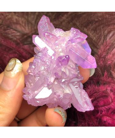 Beautiful Aura Crystal Cluster Angel Aura Titanium Quartz Crystal Specimen Minerals Decorative - Buy Online on GoSupps.com