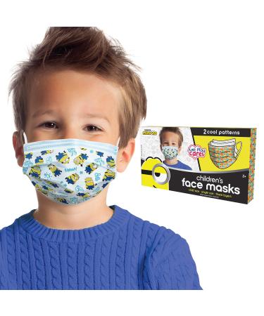 Children’s Single Use Face Mask, Illumination's Minions, 14 count, small, Ages 2 - 7, by Just Play