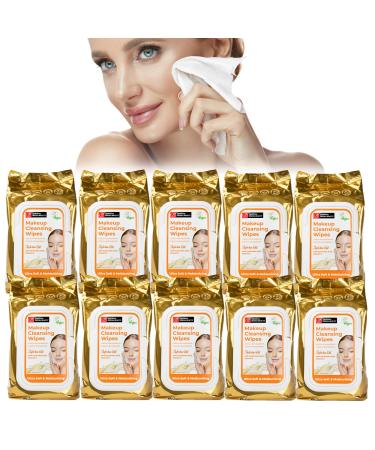 Original Derma Beauty 800 Makeup Cleansing Wipes Moisturizing Jojoba Oil Face Cleanser (10PK) Makeup Remover Wipes for Beauty & Personal Care Ultra Soft & Moisturizing - Jojoba Oil