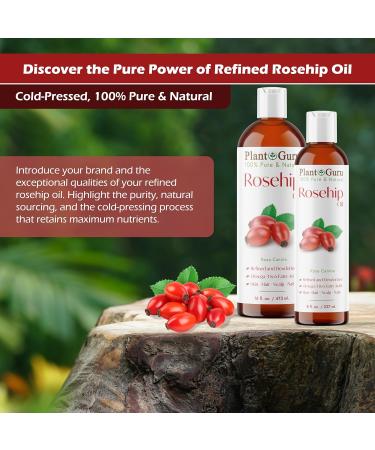 100% Pure Rosehip Oil 16 oz - Refined & Deodorized for Skin Body Face & Hair Growth - Global Shipping - Buy Online on GoSupps.com