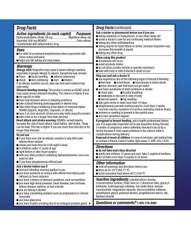 Amazon Basic Care Ibuprofen PM Tablets 200mg/38mg - 120 Count Pain Reliever & Nighttime Sleep-Aid - Buy Online on GoSupps.com