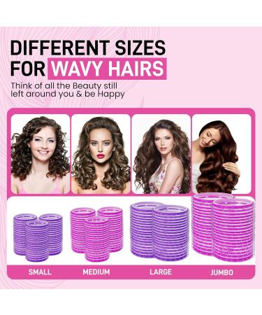 46 Pcs Hair Rollers with clips Velcro rollers for hair volume Hair Rollers for Long Medium Short Hair 4 Sizes Jumbo Large medium small Hair Curlers rollers (22 Rollers +22 clips +1 Tail comb +1 Bag) - Buy Online on GoSupps.com