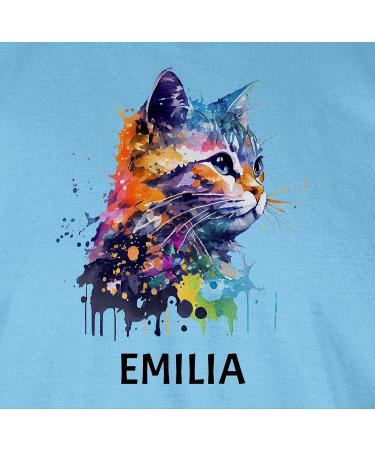 Personalized Cat Lover T-Shirt for Men - Custom Name Gift | Shirtracer - Light Blue M - Buy Online on GoSupps.com