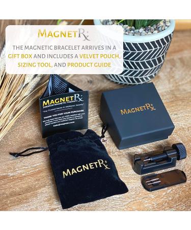 MagnetRX Women's Magnetic Therapy Bracelet for Arthritis & Carpal Tunnel Pain Relief - Adjustable Silver Crystal Bracelet with Sizing Tool - Buy Online on GoSupps.com