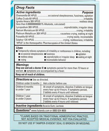 Hylandâ€™s Baby Calming Tablets - Natural Relief for Fussy & Sleepless Babies - 125 Count - Buy Online on GoSupps.com
