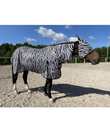 Breathable Eczema Ceiling for Horses - Elastic Neck & Insect Protection (135 cm White/Black) | Lightweight Summer Blanket - Buy Online on GoSupps.com