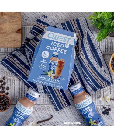 Quest Nutrition Iced Coffee Vanilla Latte - 1g Sugar 10g Protein 90 Calories 200mg Caffeine - 4 Count (2.5 Fl Oz - Buy Online on GoSupps.com