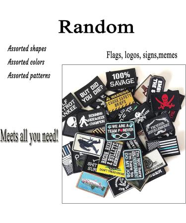 Harsgs 20-Piece Random Tactical Morale Patch Bundle - Full Embroidery Loop and Hook Patches Set for Caps, Bags, Backpacks, Vest - Ideal for Military Uniforms & Tactical Gear - 20PCS Random Pack - Buy Online on GoSupps.com