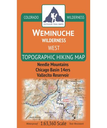 Outdoor Trail Maps Weminuche Wilderness WEST - Colorado Topographic Hiking Map (2019)
