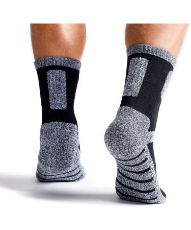 Dimok Warm Winter Crew Socks for Men - Moisture Wicking Athletic Socks for Hockey, Hiking, and Sports - Grey - Medium - Buy Online on GoSupps.com