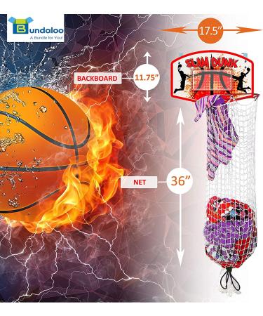 Bundaloo Slam Dunk Basketball Hamper - 2-in-1 Hanging Hoop/Laundry Bin - Boys & Girls Room Decor Gift - Buy Online on GoSupps.com