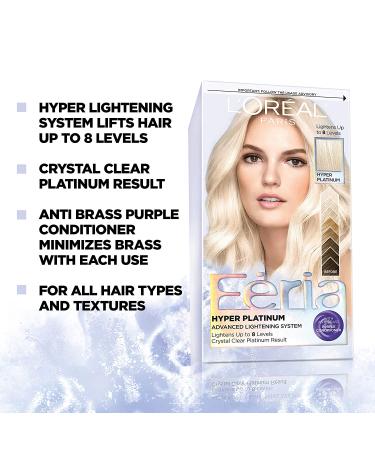 L'Oreal Paris Hyper Platinum Bleach & Anti-Brass Purple Conditioner 4.3oz - Hair Lightening System - Buy Online on GoSupps.com