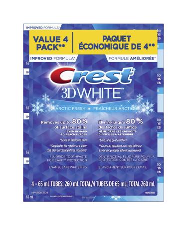 Crest 3D White Whitening Toothpaste Arctic Fresh 65 mL (Pack Of 4)