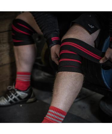 Red Line 78-Inch Knee Wraps for Weightlifting - Black (Pair) - Buy Online on GoSupps.com