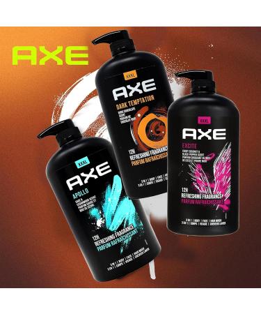 Shop Axe Men's Body Wash Variety Set - 3 Scents (Dark Temptation Apollo Excite) | 3-in-1 Body & Face Wash | 33.8 oz Pump Bottle - International Shipping Available - Buy Online on GoSupps.com