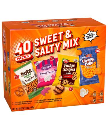 Sweet & Salty Mix Snack Box Variety Pack | Individually Wrapped Variety Snacks | Keebler Fudge Stripes, Mother's Animal Circus Cookies, Utz Cheese Balls, Pretzels Minis | 40oz Box - Buy Online on GoSupps.com