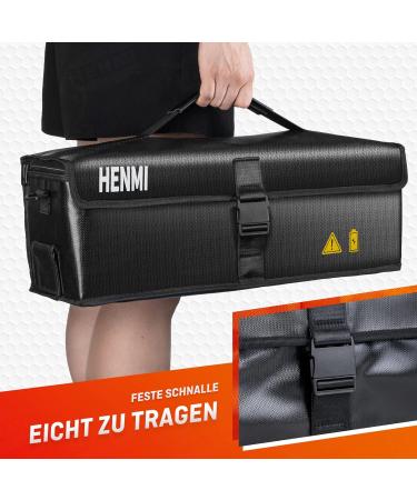 HENMI Ebike Battery Bag - 1000 C Fireproof Storage & Transport | Safe Charging 49x15x15 cm - Buy Online on GoSupps.com